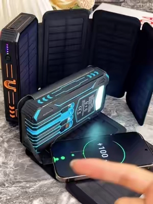 ❤️‍🔥Never run out of battery! 48,000mAh solar power bank with 4 built-in cables, 7 outputs, 15W fast charging and USB-C. Wireless, portable, and it even has a flashlight! Perfect for trips and emergencies. #solarpowerbank #portablecharger#DealsforYouDays #fathersdaygift #tiktokshopholidayhaul 