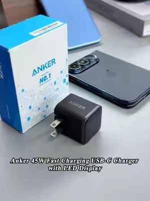 This Anker forty-five-watt charger is small, but it packs a lot into one compact design. The LED display lets you see the charging status at a glance, while the USB-C port gives you fast charging for your everyday devices. Perfect for your desk, nightstand, or travel bag. Tap the orange cart to check it out. #Anker #AnkerCharger #charger #FastCharging #tiktokshopstockup 
 
