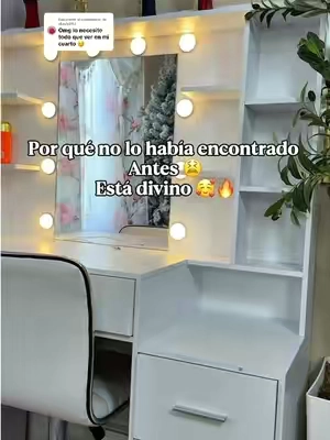 Respuesta a @skay5043 con espejo súper espacioso 7 cabezas #vanitymakeup #BlackFriday #vanitymirror #vanitydesk #tiktokshopsummersale 