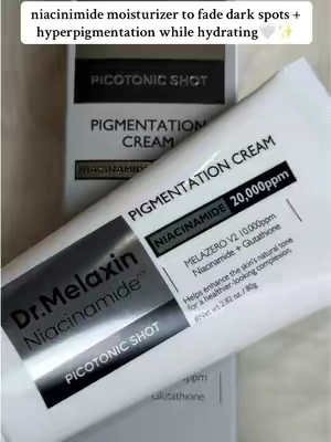 this niacinamide cream is perfect for fading dark spots + hyperpigmentation🤍✨ #drmelaxin #niacinamide #niacinamidecream #hyperpigmentationtreatment #darkspottreatment 