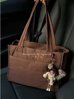 It’s officially fall🤎🧸🍂✨#totebag #bagsmarttotebag #worktotebag #whatsinmybag #fallvibes 