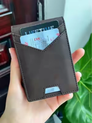Compact minimalist bifold wallets integrate money clips with advanced RFID pop-up holders.                          #wallet #mensstyle #minimalistwallet #sohochic #TikTokShopSale