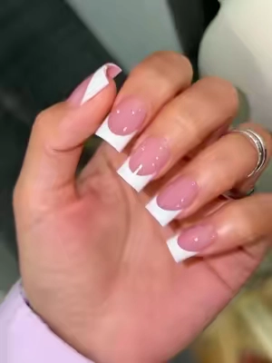 They will look absolutely stunning once on your hands🤍💅FL#nailart #nailtok #frenchtips #pressonnails #manicure 