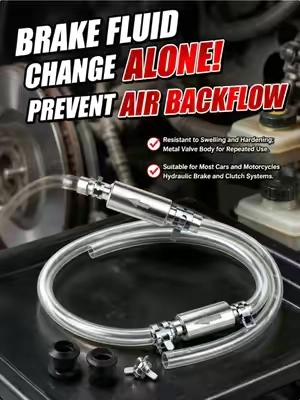 Bleeding your brakes solo just got stupid easy. No helper, no mess - this one-way valve lets fluid out but keeps air from coming back in. Pump, tighten, done.#MechanicHack #CarMaint #DIYAuto #BrakeBleeding #greenish