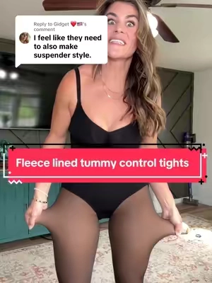 Replying to @Gidget ❤️🇺🇸 it the long sleeve shapewear seems like to much they made it a spaghetti strap!!! Shapewear attached to fleece lined tights is genius #fleecetights #fleecelinedtights #shapewear #tummycontroltights #shapellx 