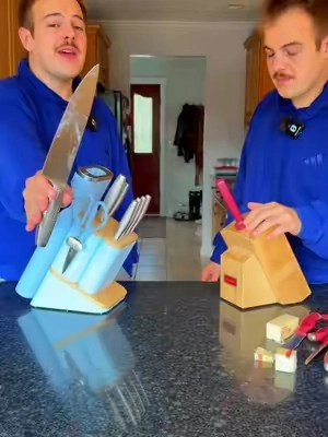 Who has the better top-rated kitchen knife set? SHARK or CUISINEART? #kitchenknifeset #kitchenknife #ninjakitchen #ninjaneverdull #kitchenfinds 