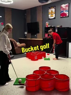 Was she not cheating? #bucketgolf #poppong #golfgame 