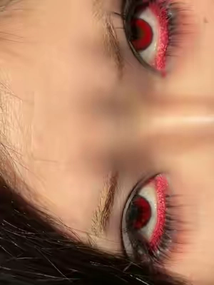 Ready for a red waterline? 🩸 #KaleidosEyeliner in Scarlet Striker Red eyeliner is what halloween makeup dreams are made of. #vampiremakeup #grungemakeup #gothmakeup #altmakeup 