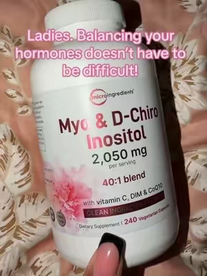 You just need the correct ratio of myo & d-chiro inositol. And this one has it PLUS vitamin c, DIM & Coq10 (which is super expensive by itself) THIS right here literally changed my life!!! #pmos #pcos #hormoneimbalance #hormonalimbalance 