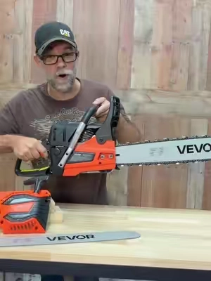 VEVOR 62CC  Upgraded Portable Handheld Gas Chainsaw Power Tool, High-Strength Steel Chain, 12000 RPM High-Speed, Gas Tank, Shock Absorber, Versatile Cutting Diameter, Sawdust Splatter Reduction, for Garden Tree Trimming, Tools and Gadgets.    #chainsaw #firewood #tools #tiktokshopfalldealsforyou #tiktokshopcreatorpicks @VEVOR Store 