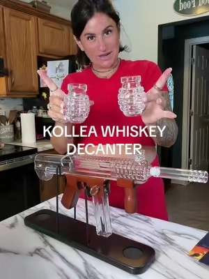 Unique whiskey decanter gift set with matching glasses and luxury gift box, perfect man cave bar decor and gift for him @Kollea #whiskeydecanter #giftsforhim #mancave #bardecor
