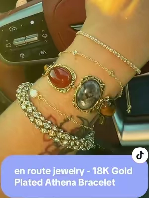 The stones + antique gold detailing are SO good together 😭 the bracelet has mother of pearl, tiger’s eye, moonstone, agate + more, and the matching collar just finishes it. #jewelryfinds #goldjewelry #vintagejewelry #enroutejewelry #tiktokshopcreatorpicks @en route jewelry en route 18K Gold Plated Venus Collar Necklace & Athena Bracelet Set, Statement Celestial-inspired Jewelry for Daily Elegance, Versatile Set Essential Designed for Chic Layered Styling & Trendy