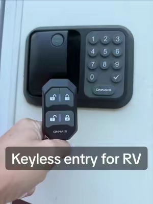 Keyless entry makes RV life so much easier—no more digging around for keys. #RVLife #RVUpgrade #CamperEssentials
