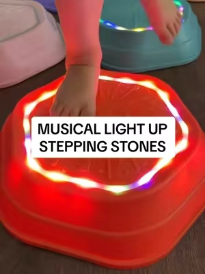 Perfect for those days when your toddler needs to MOVE, which is every day in our house. The lights and music make it even more fun! #learningthroughplay #indoorplay #grossmotorskills #toddleractivities #screenfreeplay 