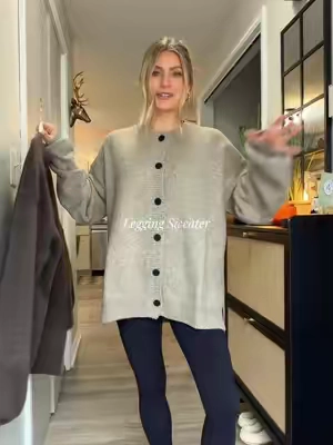 Easiest way to elevate the leggings outfit is an oversized sweater and this is one of my favorites 🤎Wearing a Small 5”0 105 #sweater #oversizedsweatshirt #leggingsoutfit #casualoutfit
