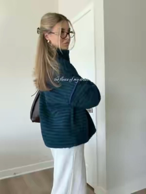 my fleece obsession continues 🌲⭐️🥞 size large #fleece #stripes #falloutfits #fall #sweats 