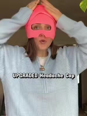 Upgraded migraine cold gel compression cap for your head! Now it has a hole so you can see! A cold cap with a eye mask!  #MigraineCap #Migraine #headache  #ColdCap #migrainerelief          