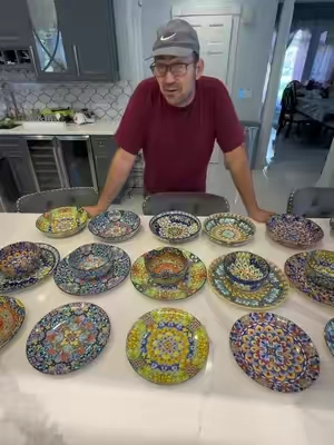 24/18/12 Pieces Dinnerware Sets, Plates and Bowls Set, Porcelain Dishes Set for 4/6, Microwave and Dishwasher Safe, Scratch Resistant, Bohemian Style Dining Ware, Series SIMI Tableware